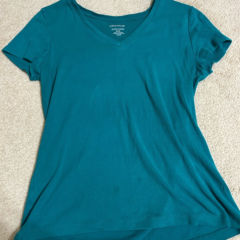 Lord & Taylor Short Sleeve V-Neck Top
